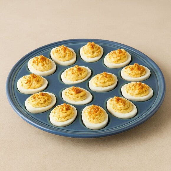 Fiestaware Fiesta CERAMIC Deviled Egg Plater DISH Plate Tray Blue Lapis - Picture 15 of 15